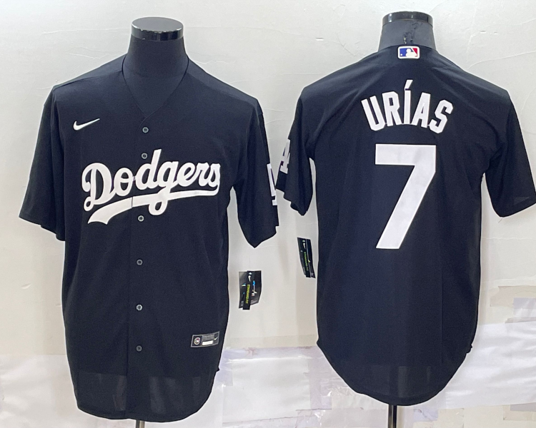 Men's Los Angeles Dodgers Julio Urias #7 Black Baseball Jersey