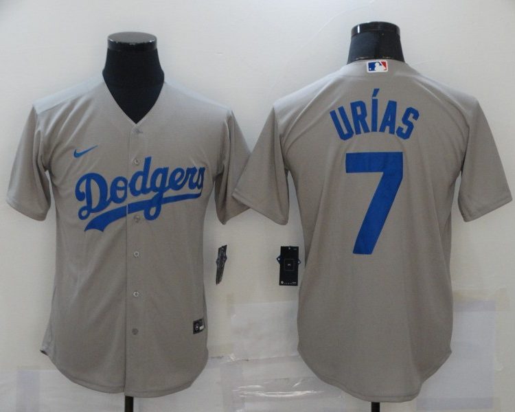 Men's Los Angeles Dodgers Julio Urias #7 Gray Baseball Jersey