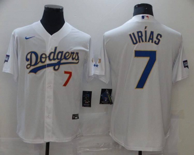 Men's Los Angeles Dodgers Julio Urias #7 White Stitched Jersey