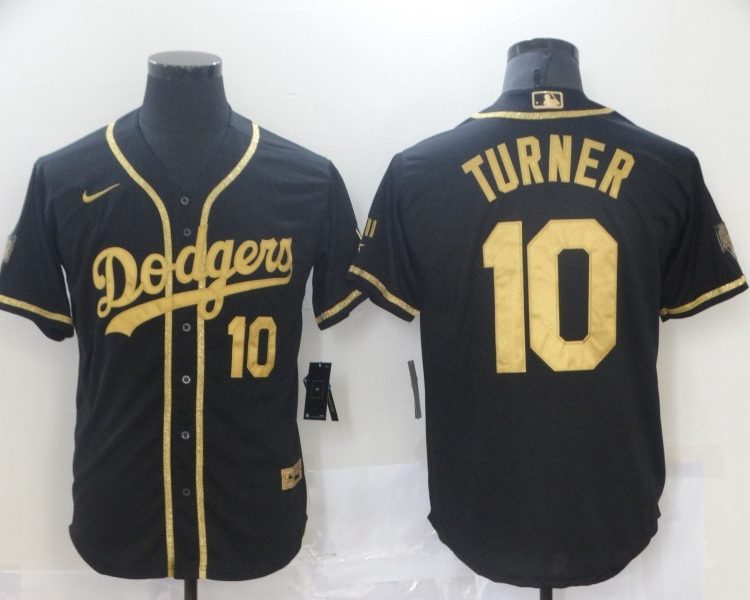 Men's Los Angeles Dodgers Justin Turner #10 Black Stitched Jersey