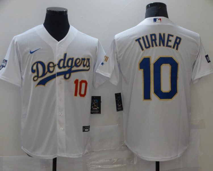 Men's Los Angeles Dodgers Justin Turner #10 White Stitched Jersey