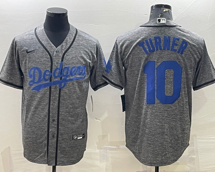 Men's Los Angeles Dodgers Justin Turner Nike Gray City Connect Jersey