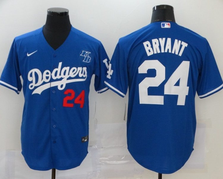 Men's Los Angeles Dodgers Kobe Bryant #24 Blue Baseball Jersey