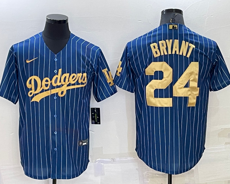 Men's Los Angeles Dodgers Kobe Bryant #24 Blue Stitched Jersey