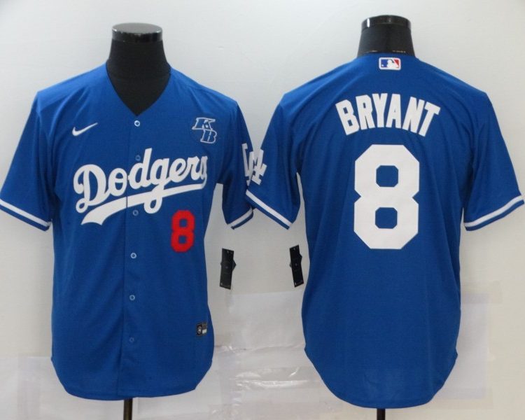 Men's Los Angeles Dodgers Kobe Bryant #8 Blue Baseball Jersey