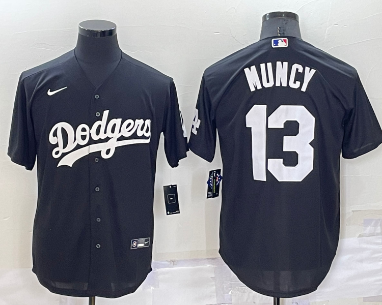 Men's Los Angeles Dodgers Max Muncy #13 Black Baseball Jersey