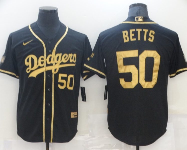 Men's Los Angeles Dodgers Mookie Betts #50 Black Jersey