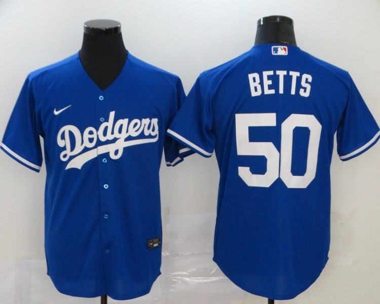 Men's Los Angeles Dodgers Mookie Betts #50 Blue Baseball Jersey