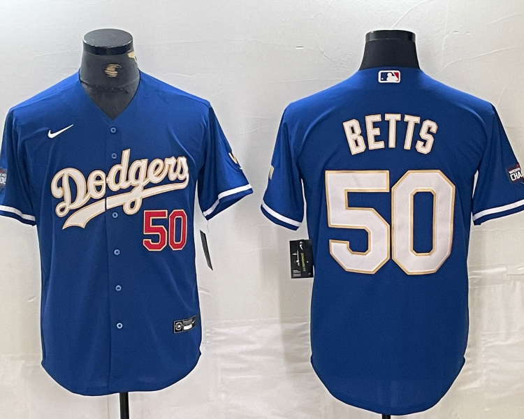 Men's Los Angeles Dodgers Mookie Betts #50 Blue Jersey