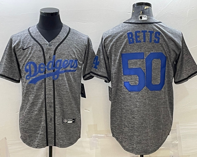Men's Los Angeles Dodgers Mookie Betts Nike Gray Alternate Name Jersey