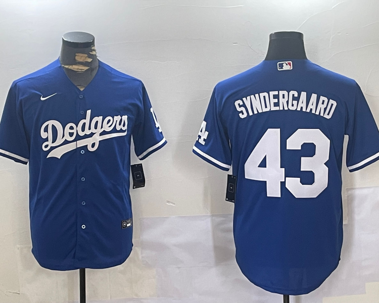 Men's Los Angeles Dodgers Noah Syndergaard #43 Blue Baseball Jersey