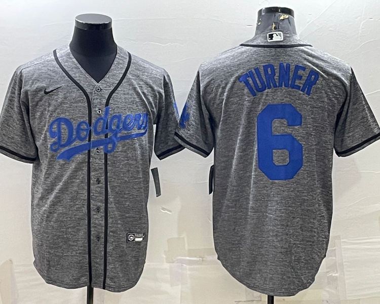 Men's Los Angeles Dodgers Trea Turner Nike Gray Alternate Team Jersey