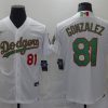 Men's Los Angeles Dodgers Victor Gonzalez #81 White Stitched Jersey