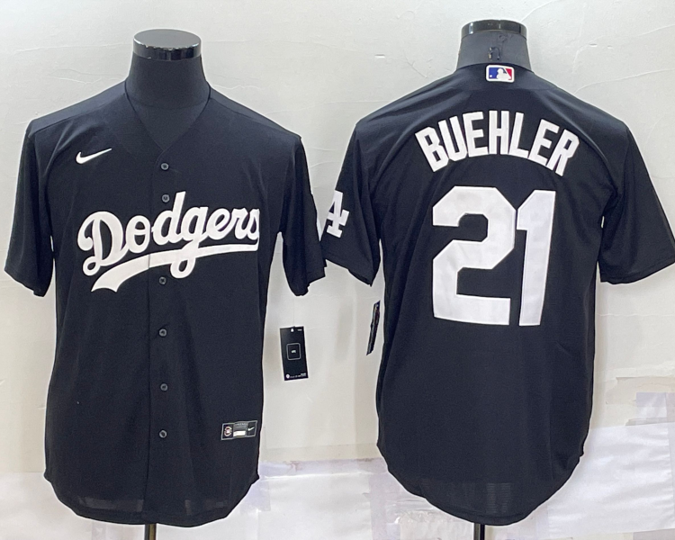 Men's Los Angeles Dodgers Walker Buehler #21 Black Baseball Jersey