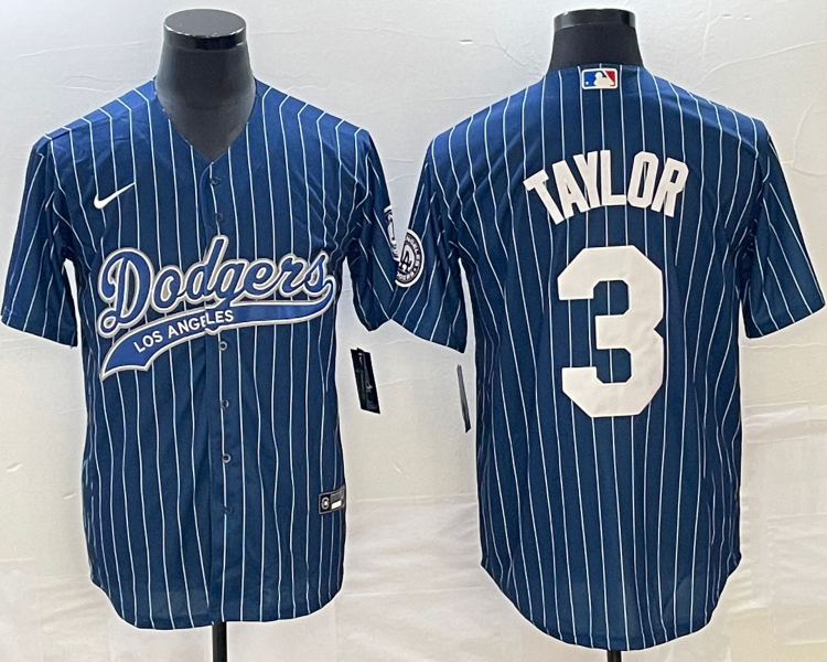 Men's Los Angeles Dodgers Chris Taylor #3 Blue Jersey Joint Edition
