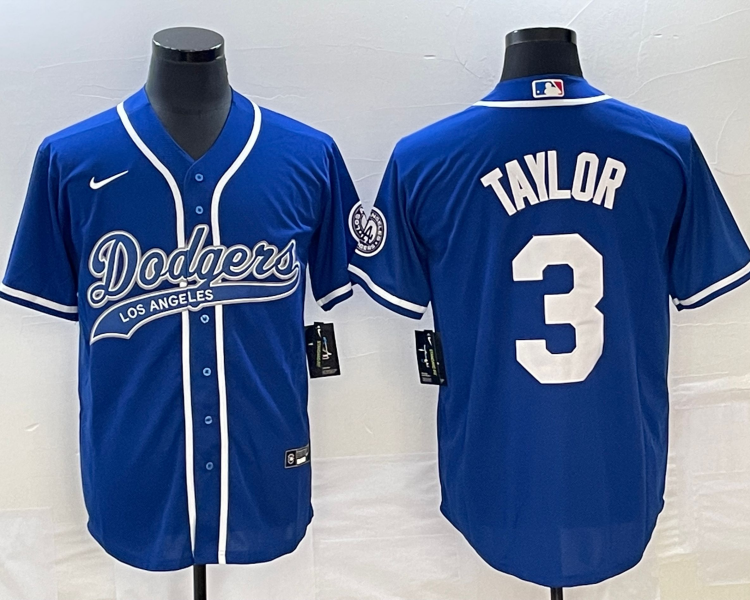 Men's Los Angeles Dodgers Chris Taylor #3 Royal Jersey Joint Edition