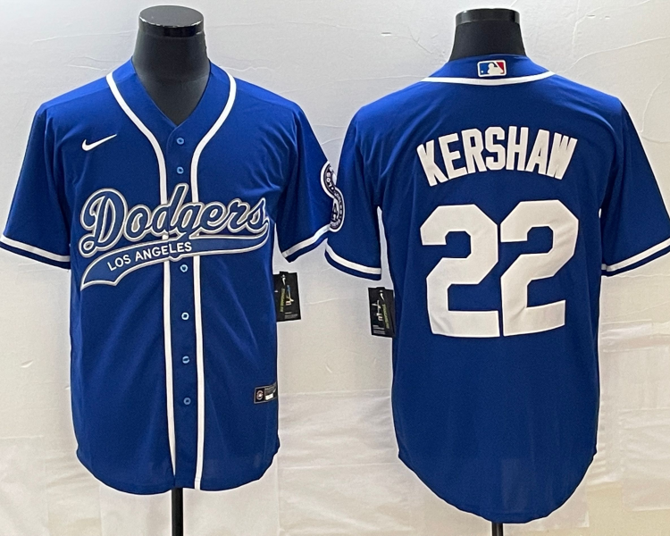 Men's Los Angeles Dodgers Clayton Kershaw #22 Royal Jersey Joint Edition