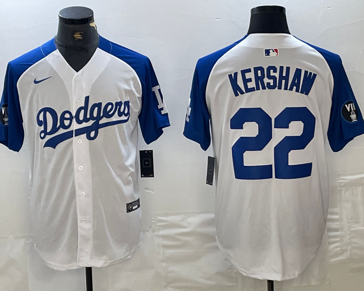 Men's Los Angeles Dodgers Clayton Kershaw #22 White Limited Jersey