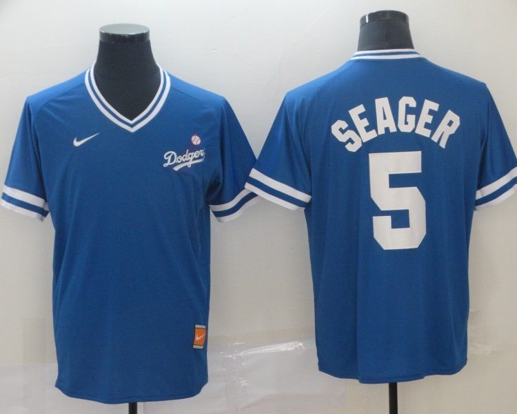 Men's Los Angeles Dodgers Corey Seager #5 Blue Jersey
