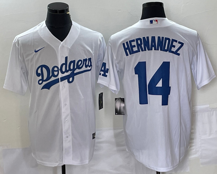 Men's Los Angeles Dodgers Enrique Hernandez #14 White Jersey