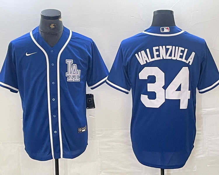Men's Los Angeles Dodgers Fernando Valenzuela #34 Blue Limited Jersey