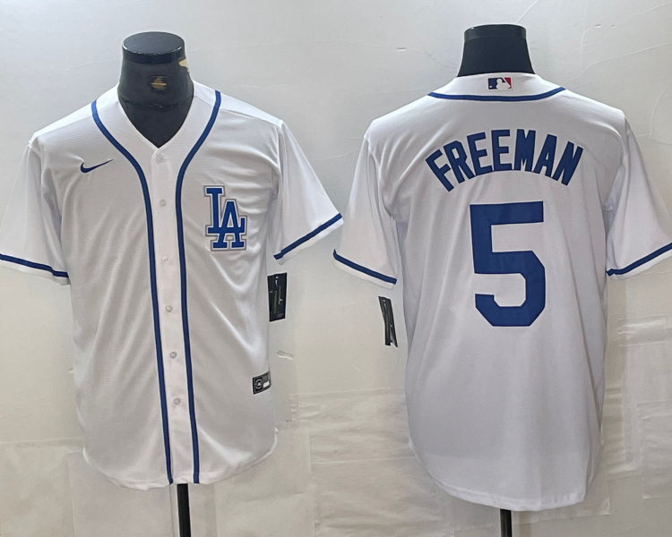 Men's Los Angeles Dodgers Freddie Freeman #5 White Limited Jersey