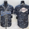 Men's Los Angeles Dodgers Grey Camouflage Jersey Joint Edition