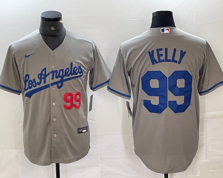 Men's Los Angeles Dodgers Joe Kelly #99 Gray Jersey