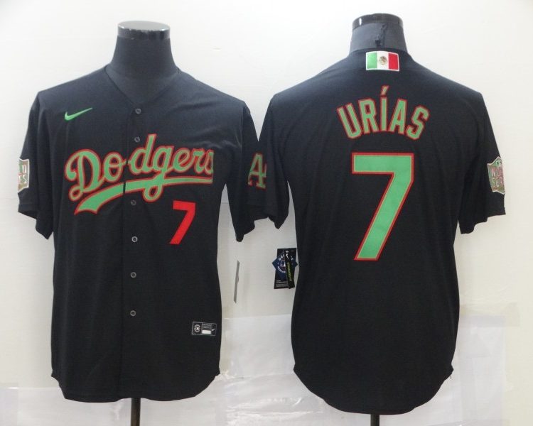 Men's Los Angeles Dodgers Julio Urias #7 Black Jersey