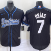 Men's Los Angeles Dodgers Julio Urias #7 Black Jersey Joint Edition