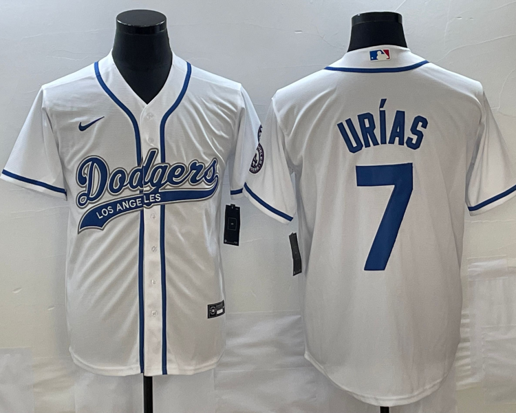 Men's Los Angeles Dodgers Julio Urias #7 White Jersey Joint Edition