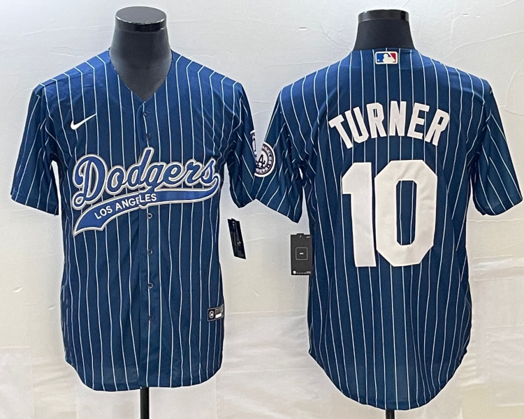 Men's Los Angeles Dodgers Justin Turner #10 Blue Jersey Joint Edition