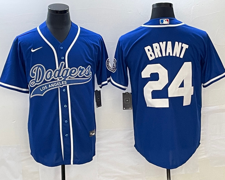 Men's Los Angeles Dodgers Kobe Bryant #24 Royal Jersey Joint Edition