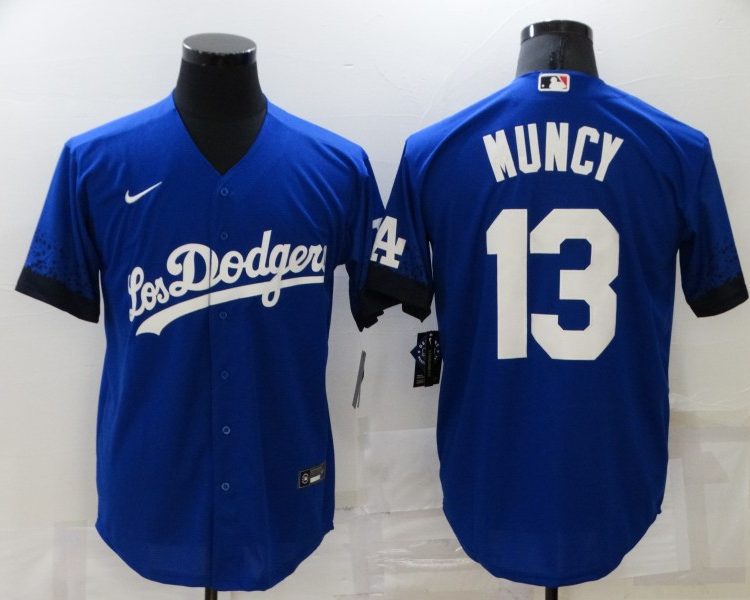 Men's Los Angeles Dodgers Max Muncy #13 Blue Stitched Jersey
