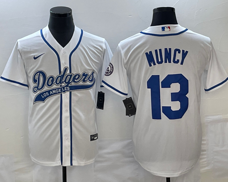 Men's Los Angeles Dodgers Max Muncy #13 White Jersey Joint Edition