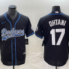 Men's Los Angeles Dodgers Shohei Ohtani #17 Black Jersey Joint Edition