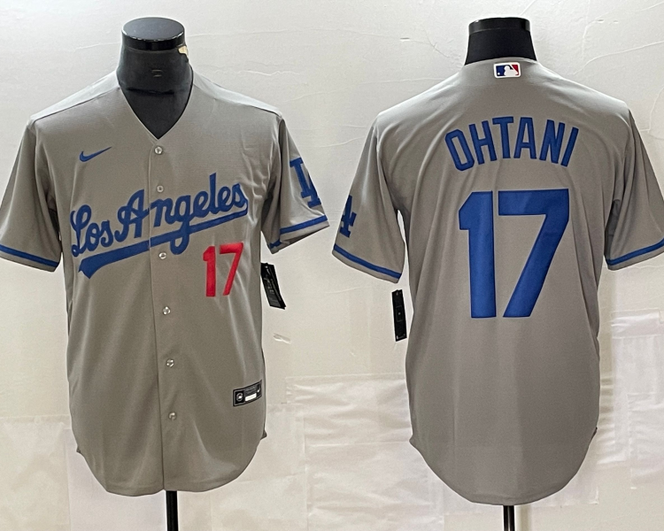Men's Los Angeles Dodgers Shohei Ohtani #17 Gray Team Jersey