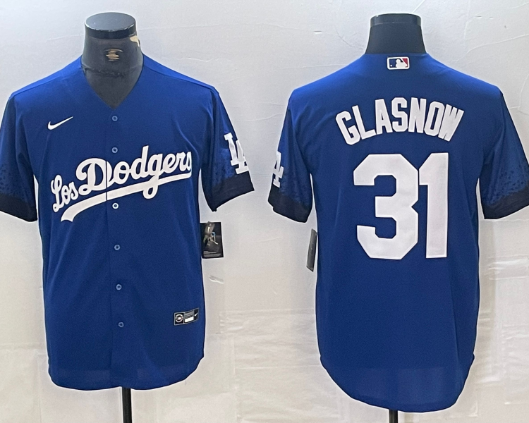 Men's Los Angeles Dodgers Tyler Glasnow #31 Blue Jersey