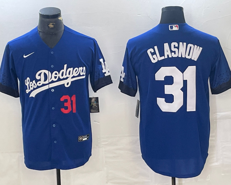 Men's Los Angeles Dodgers Tyler Glasnow #31 Blue Jersey