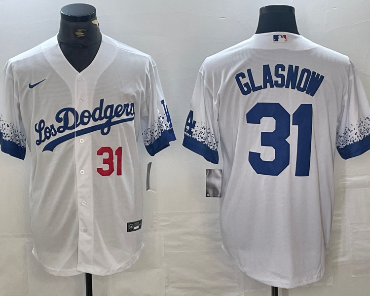 Men's Los Angeles Dodgers Tyler Glasnow #31 White Jersey