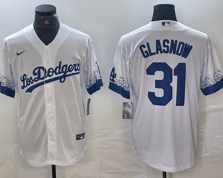 Men's Los Angeles Dodgers Tyler Glasnow #31 White Jersey