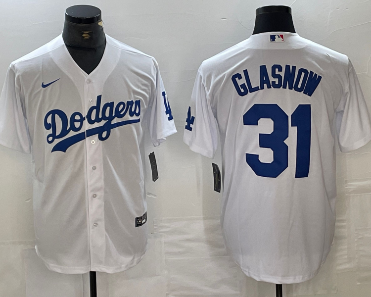 Men's Los Angeles Dodgers Tyler Glasnow #31 White Jersey