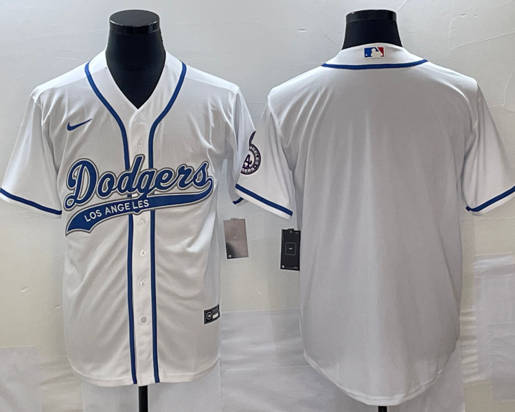 Men's Los Angeles Dodgers White Blank Jersey Joint Edition