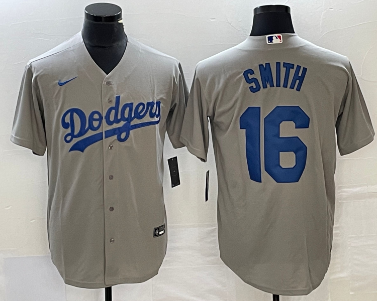Men's Los Angeles Dodgers Will Smith #16 Gray Jersey