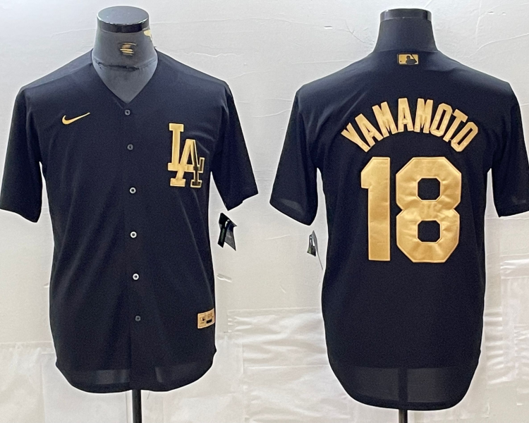 Men's Los Angeles Dodgers Yoshinobu Yamamoto #18 Black Limited Jersey