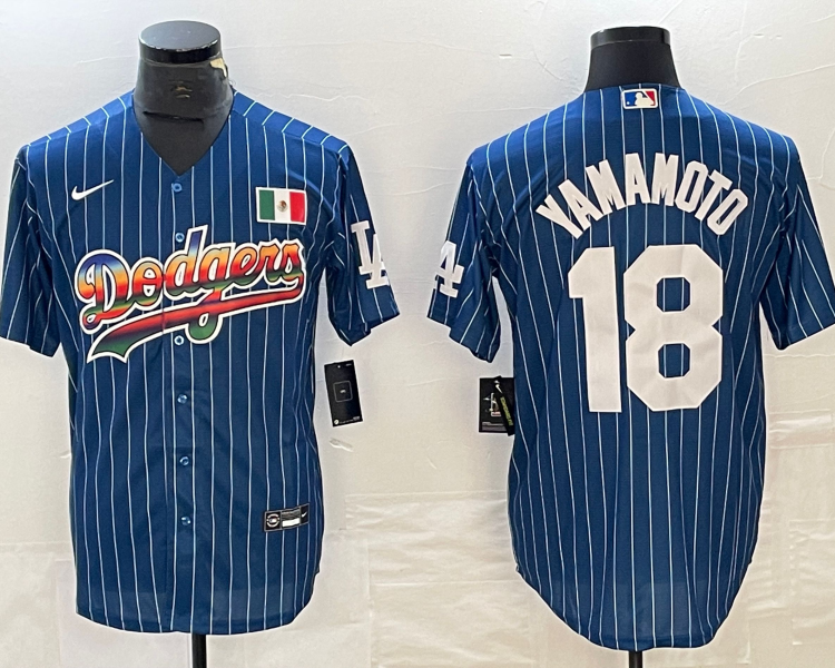 Men's Los Angeles Dodgers Yoshinobu Yamamoto #18 Blue Jersey