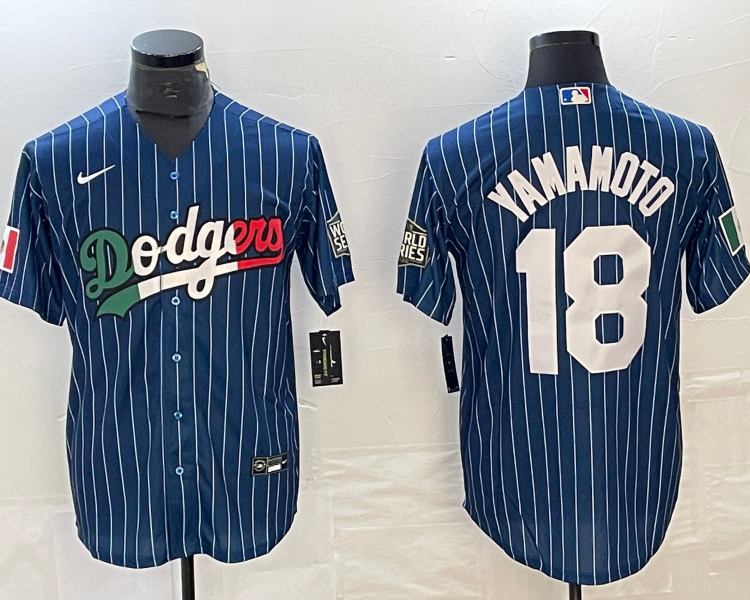 Men's Los Angeles Dodgers Yoshinobu Yamamoto #18 Blue Jersey