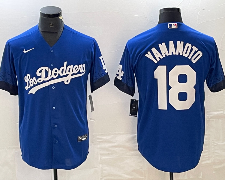Men's Los Angeles Dodgers Yoshinobu Yamamoto #18 Royal City Connect Jersey