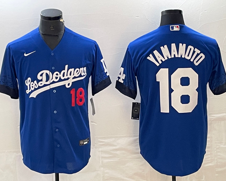 Men's Los Angeles Dodgers Yoshinobu Yamamoto #18 Royal City Connect Jersey