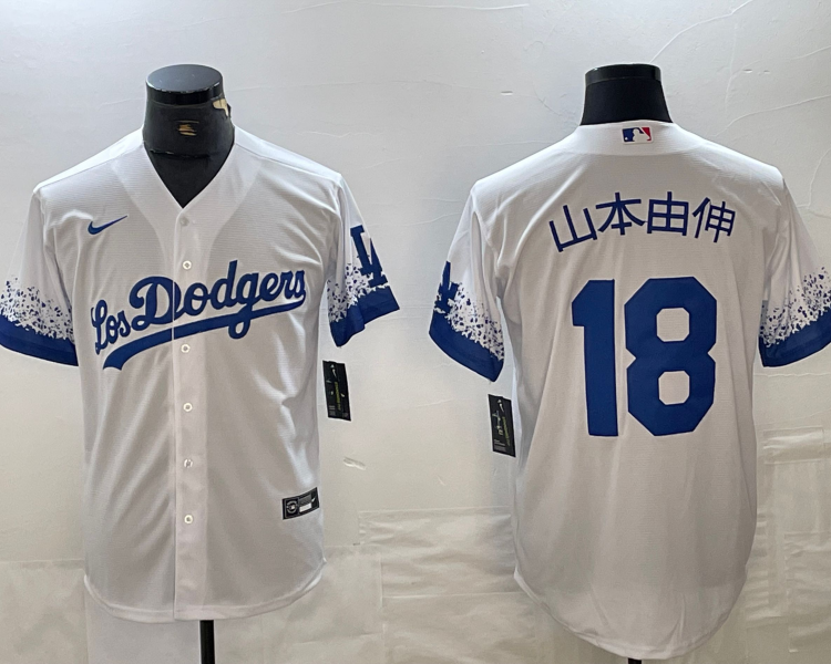 Men's Los Angeles Dodgers Yoshinobu Yamamoto #18 White Alternate Jersey